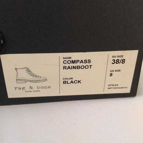 NWOB 💥Rag and Bone Compass Rain Boots💥 Sz. 8 - Picture 11 of 13